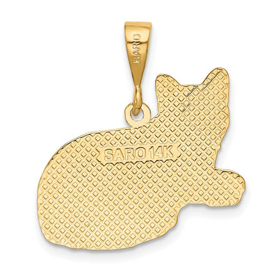 14K Russian Blue Cat Pendant
