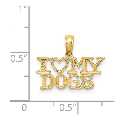 14K I HEART MY DOGS Pendant