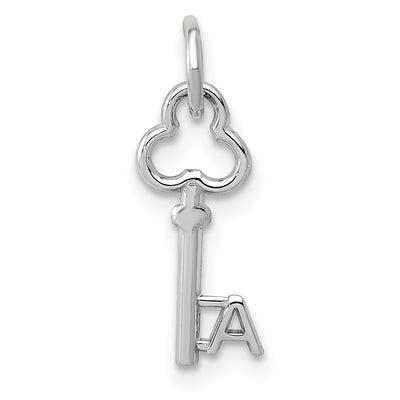14K White Gold Key Letter Initial Charm
