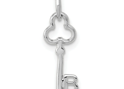 14K White Gold Key Letter Initial Charm