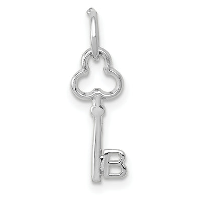 14K White Gold Key Letter Initial Charm