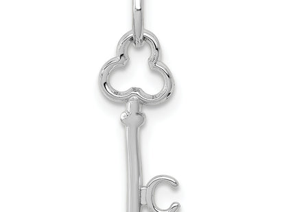 14K White Gold Key Letter Initial Charm