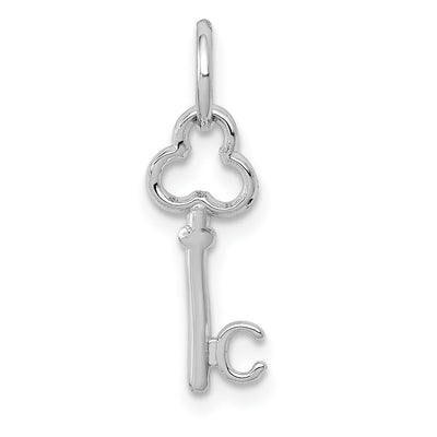 14K White Gold Key Letter Initial Charm