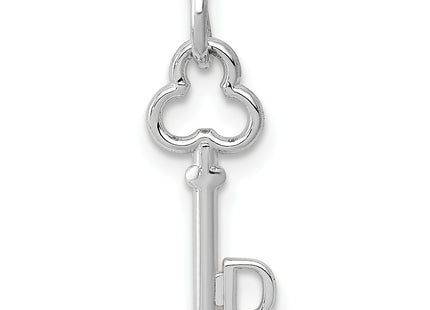 14K White Gold Key Letter Initial Charm