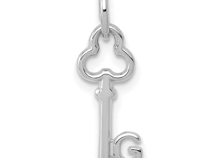 14K White Gold Key Letter Initial Charm
