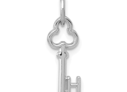 14K White Gold Key Letter Initial Charm