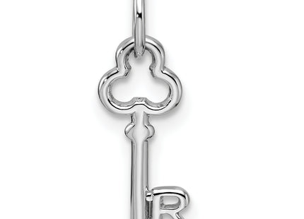 14K White Gold Key Letter Initial Charm