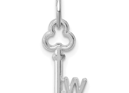 14K White Gold Key Letter Initial Charm