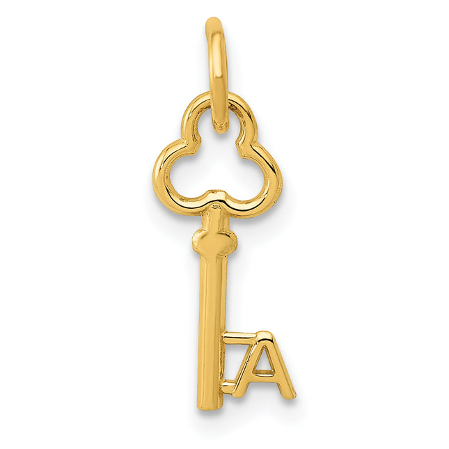 14k Key Letter Initial Charm