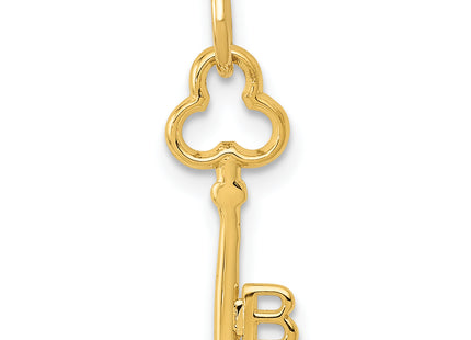 14k Key Letter Initial Charm