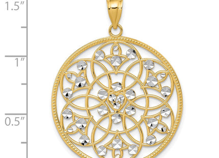 14k Yellow & Rhodium Pendants Style K3484 - Classique Jewelry Inc.