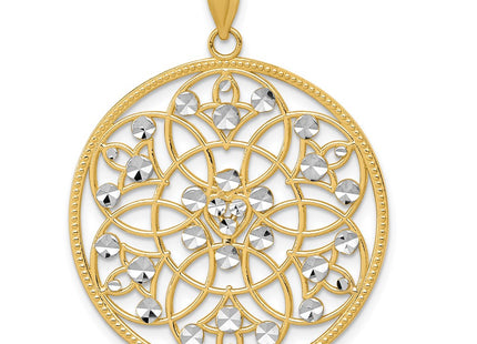 14k Yellow & Rhodium Pendants Style K3484 - Classique Jewelry Inc.