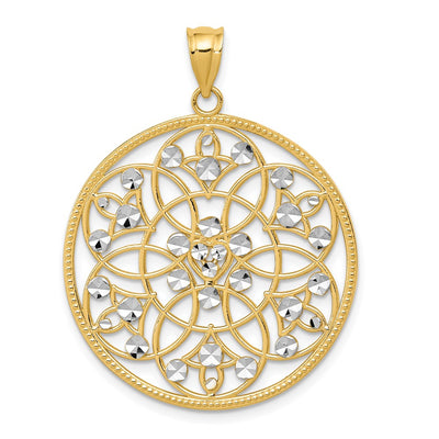 14K gold circle pendant
