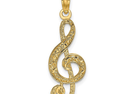 14K Treble Clef Charm (Style K3499)