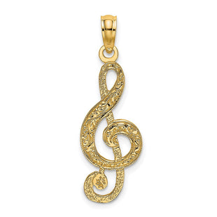 14K Treble Clef Charm (Style K3499)