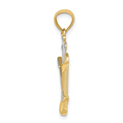 14K and Rhodium Golf Bag Pendant