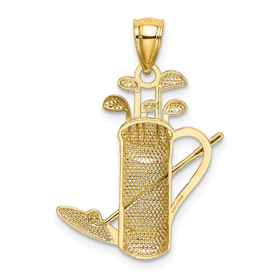 14K and Rhodium Golf Bag Pendant
