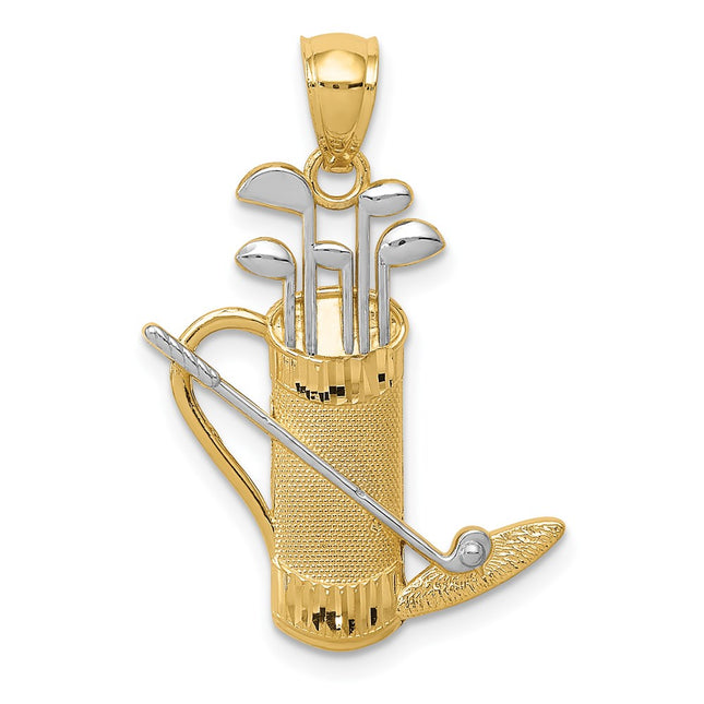 14k Yellow & Rhodium Pendants Style K3551 - Classique Jewelry Inc.