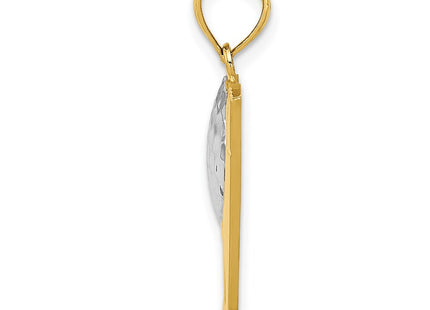 14k Yellow & Rhodium Pendants Style K3560 - Classique Jewelry Inc.