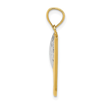 14K and Rhodium Golf Pendant