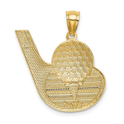 14K and Rhodium Golf Pendant