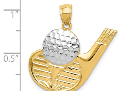 14k Yellow & Rhodium Pendants Style K3560 - Classique Jewelry Inc.