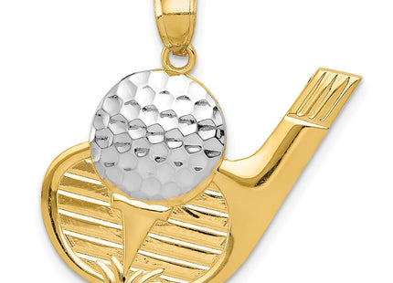 14k Yellow & Rhodium Pendants Style K3560 - Classique Jewelry Inc.
