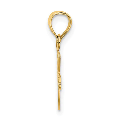 14K I Heart Tennis Charm, 12.5 x 16.4mm
