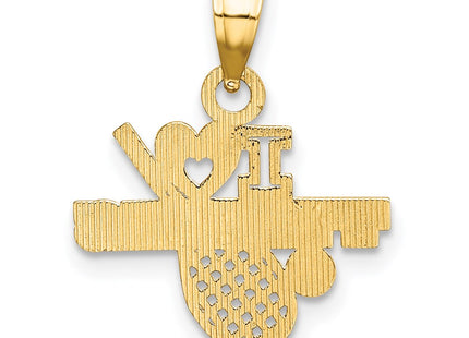 14K gold heart charm, further view