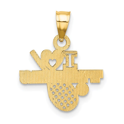 14K I Heart Tennis Charm, 12.5 x 16.4mm