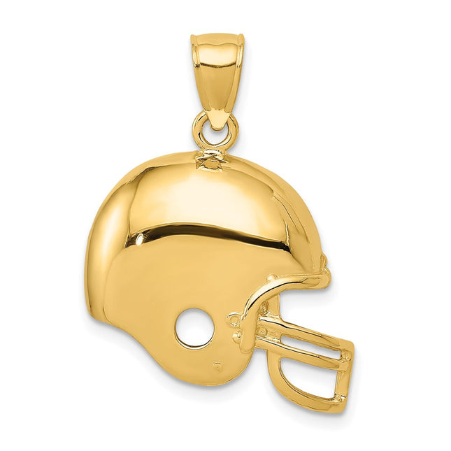 14k Football Helmet Pendant, 26 x 21mm
