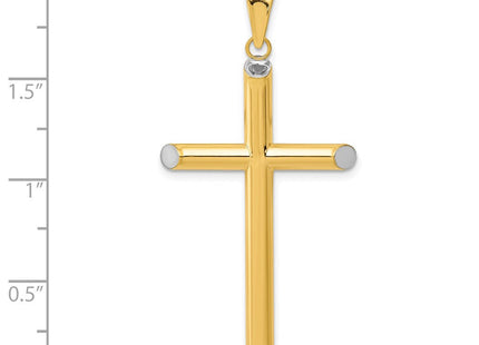 14K gold cross pendant, another view