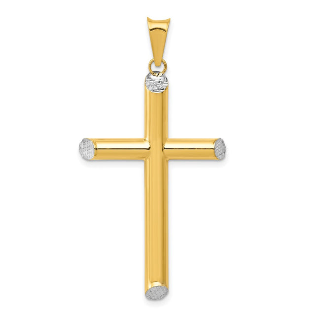 14k Yellow & Rhodium Pendants Style K3622 - Classique Jewelry Inc.