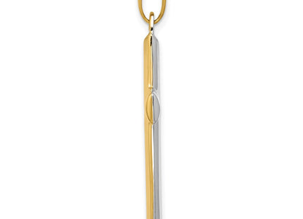 14k Yellow & Rhodium Pendants Style K3636 - Classique Jewelry Inc.