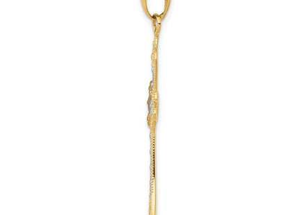 14k Yellow & Rhodium Pendants Style K3659 - Classique Jewelry Inc.