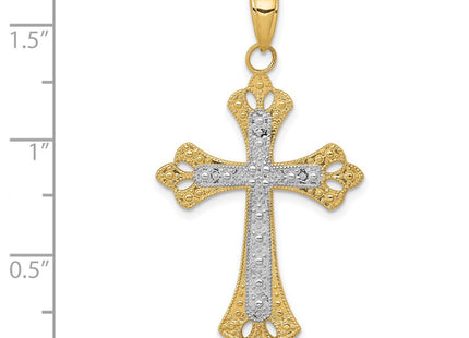 14k Yellow & Rhodium Pendants Style K3659 - Classique Jewelry Inc.