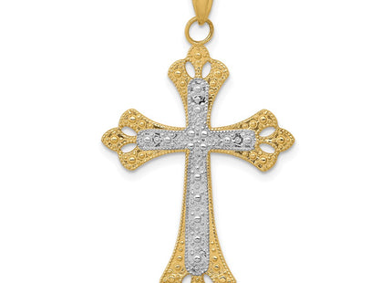 14k Yellow & Rhodium Pendants Style K3659 - Classique Jewelry Inc.