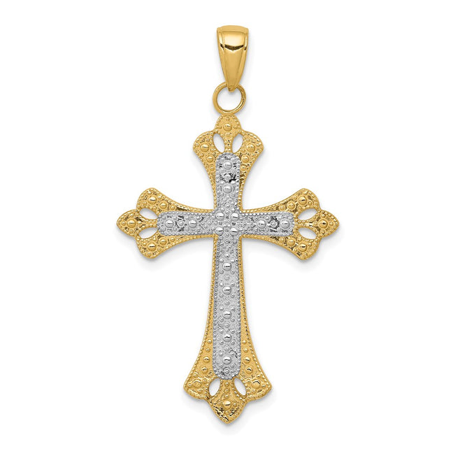14k Yellow & Rhodium Pendants Style K3659 - Classique Jewelry Inc.