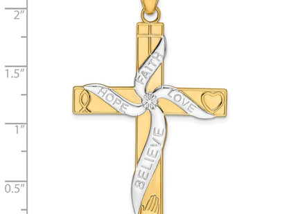 14k Yellow & Rhodium Pendants Style K3677 - Classique Jewelry Inc.