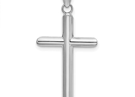 14k White Gold Hollow Cross Pendant (Style K3718)