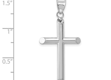 14k White Gold Hollow Cross Pendant (Style K3718)