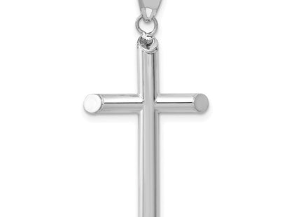 14k White Gold Hollow Cross Pendant (Style K3718)