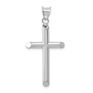 14k White Gold Hollow Cross Pendant (Style K3718)