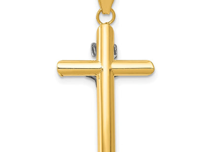 14K Two-Tone w/Rhodium Inri Crucifix Pendant (Style K3722)