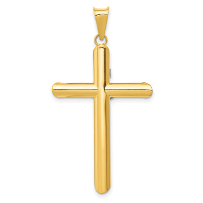 14K Two-Tone w/Rhodium Inri Crucifix Pendant, 44 x 25mm