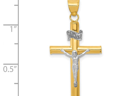 14k Two-tone INRI Crucifix Pendant (Style K3725)