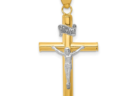 14k Two-tone INRI Crucifix Pendant (Style K3725)