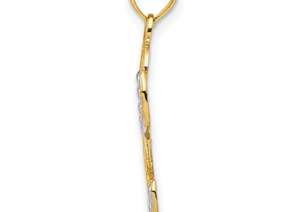 14k Yellow & Rhodium Pendants Style K3748 - Classique Jewelry Inc.