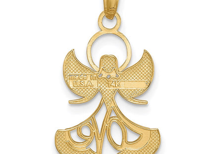 14K w/Rhodium LOVE Angel Pendant (Style K3748)