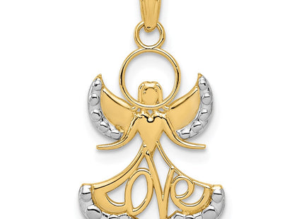 14k Yellow & Rhodium Pendants Style K3748 - Classique Jewelry Inc.